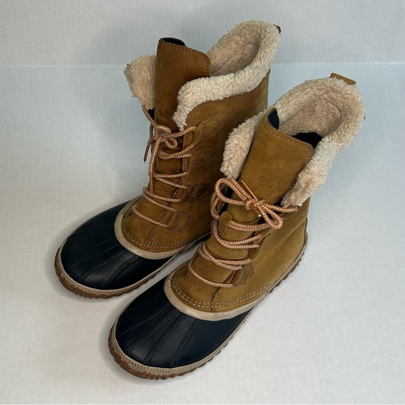 Sorel Size 9.5 Women's Tan & Black Waterproof Winter Boots - Picture 3 of 11